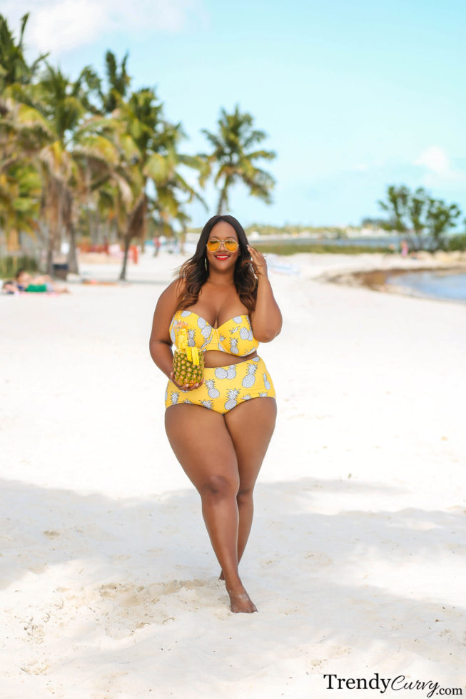 Plus Size Pineapple Print