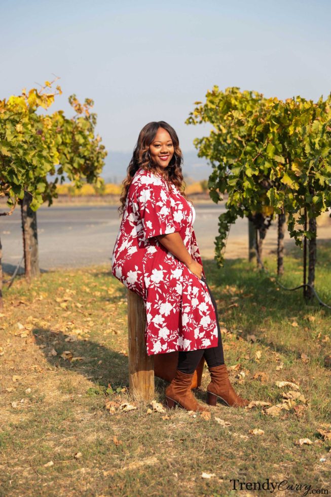 Fall Printed Kimono Outfit